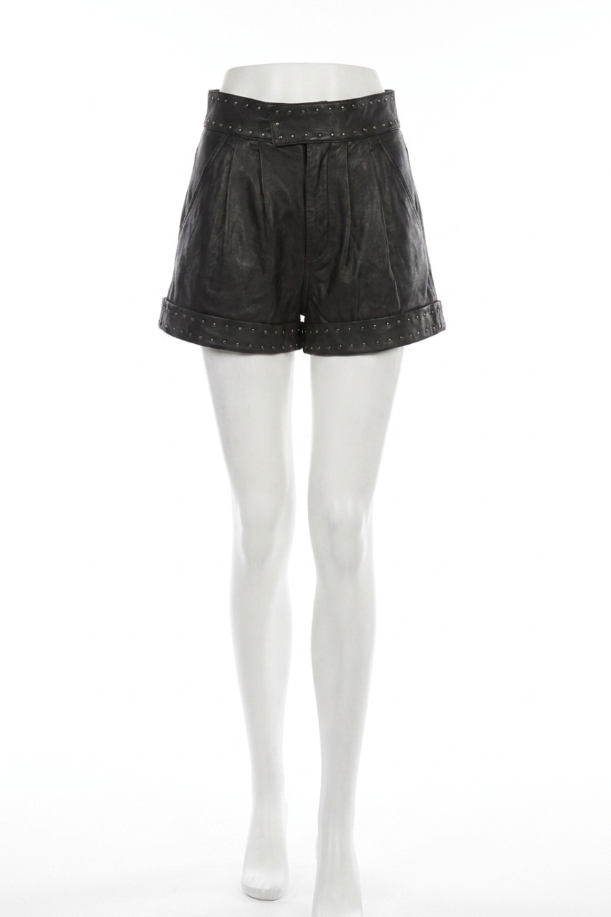 NEW THE KOOPLES shorts with studded belt in black